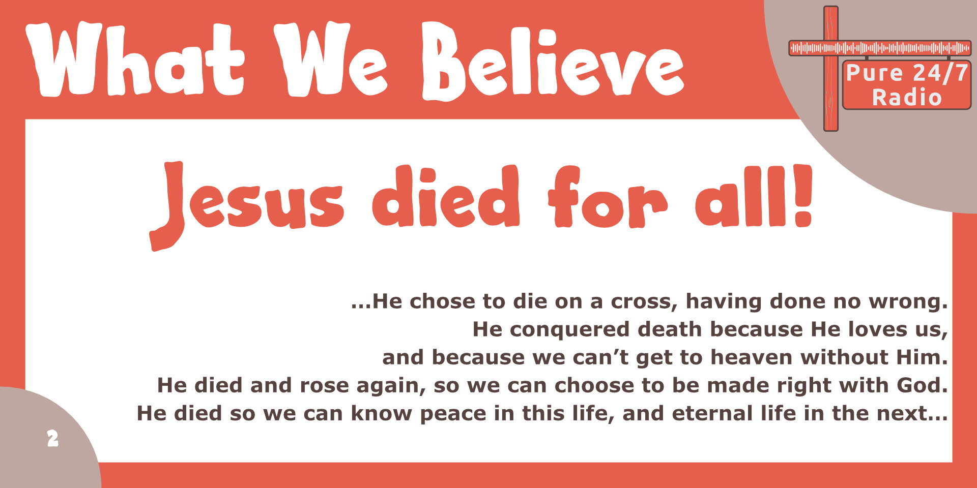 What We Believe, 2