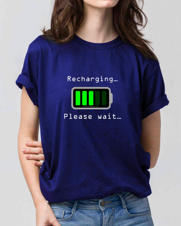 female, recharge, navy blue